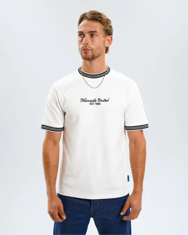 Newcastle United Men's White Waffle Ribbed T-Shirt sold by Newcastle United
