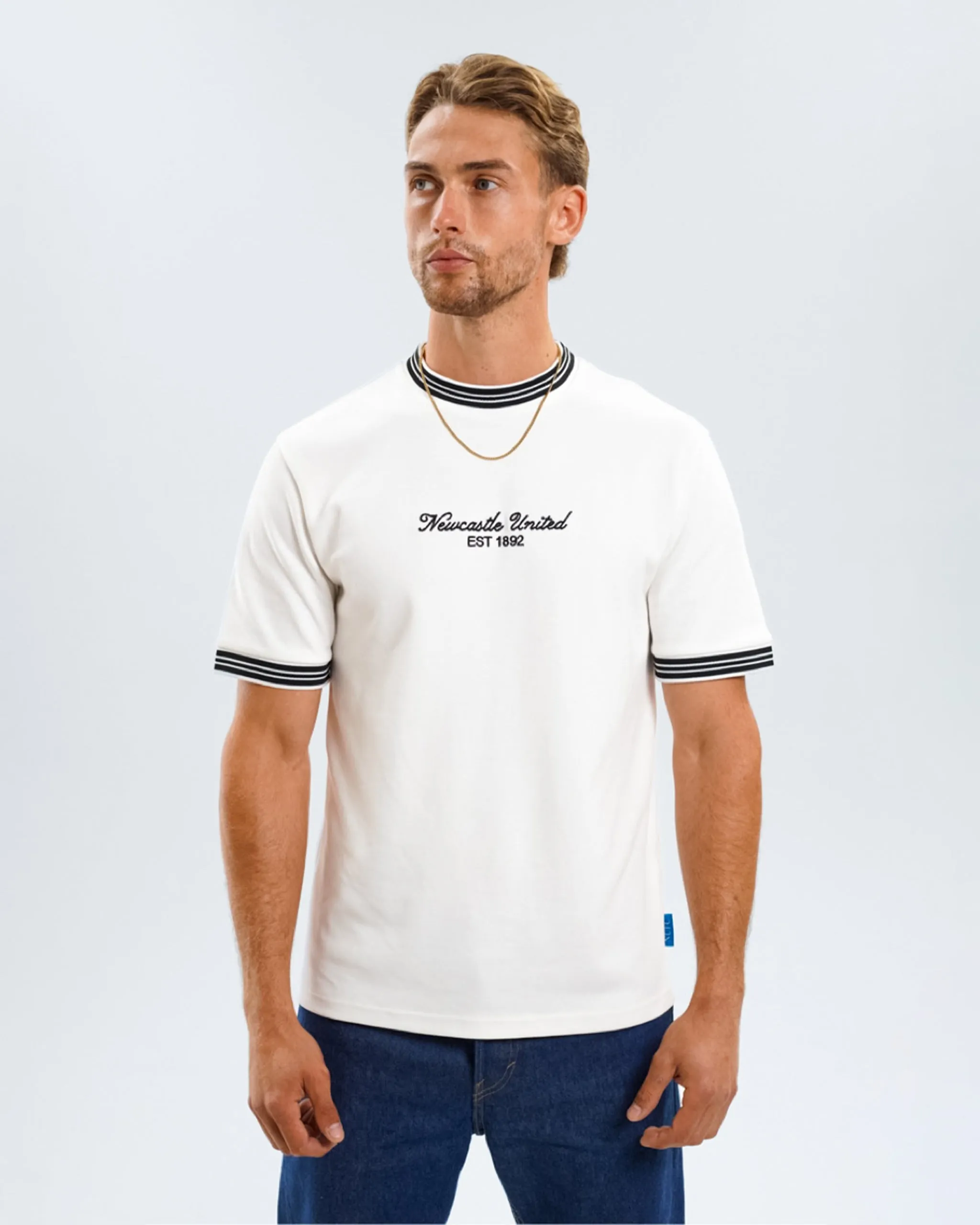 Newcastle United Men's White Waffle Ribbed T-Shirt sold by Newcastle United