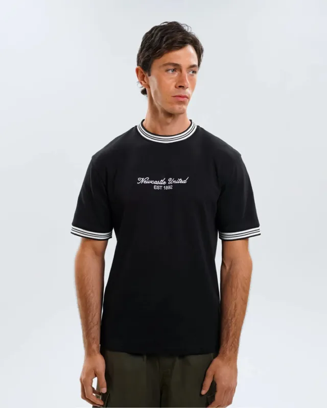 Newcastle United Men's Black Waffle Ribbed T-Shirt sold by Newcastle United