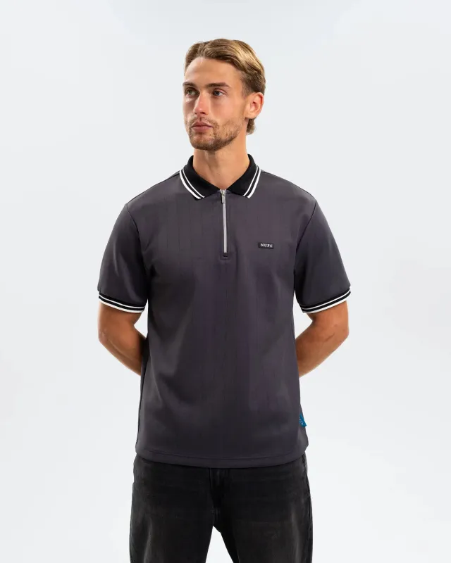 Newcastle United Men's Tonal Stripe Grey Polo Shirt made by Newcastle United