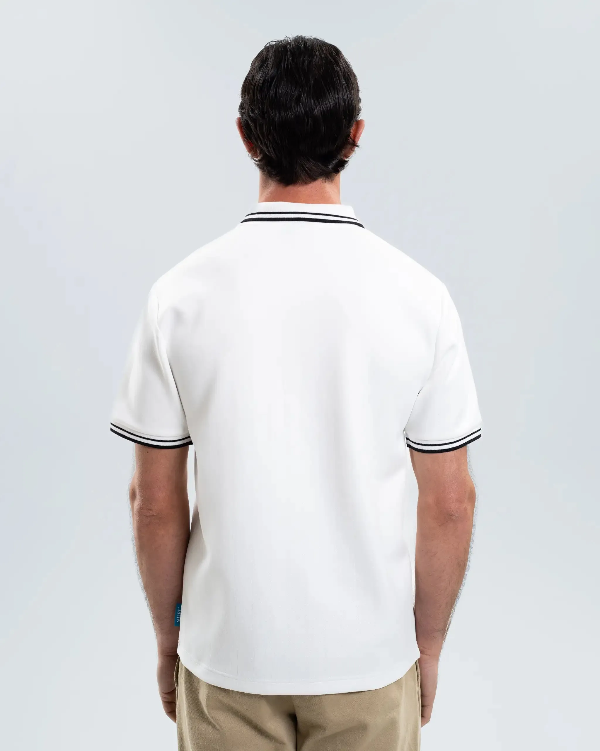 Newcastle United Men's Tonal Stripe White Polo Shirt sold by Newcastle United product image thumbnail 3