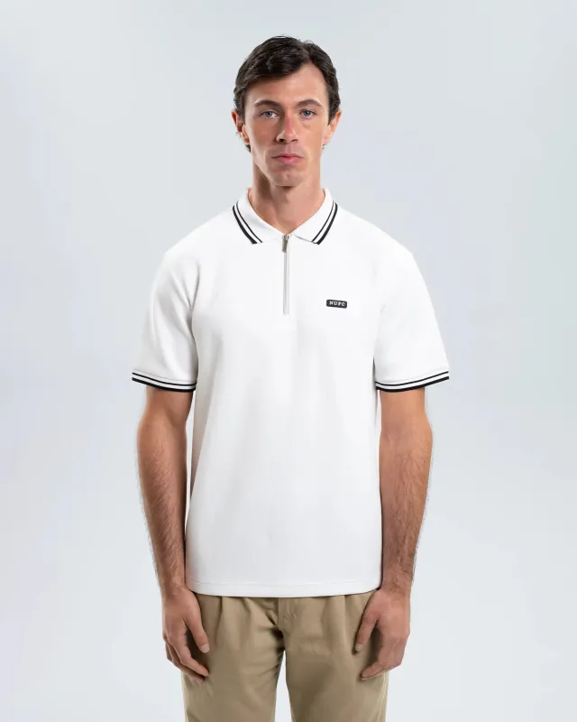 Newcastle United Men's Tonal Stripe White Polo Shirt made by Newcastle United