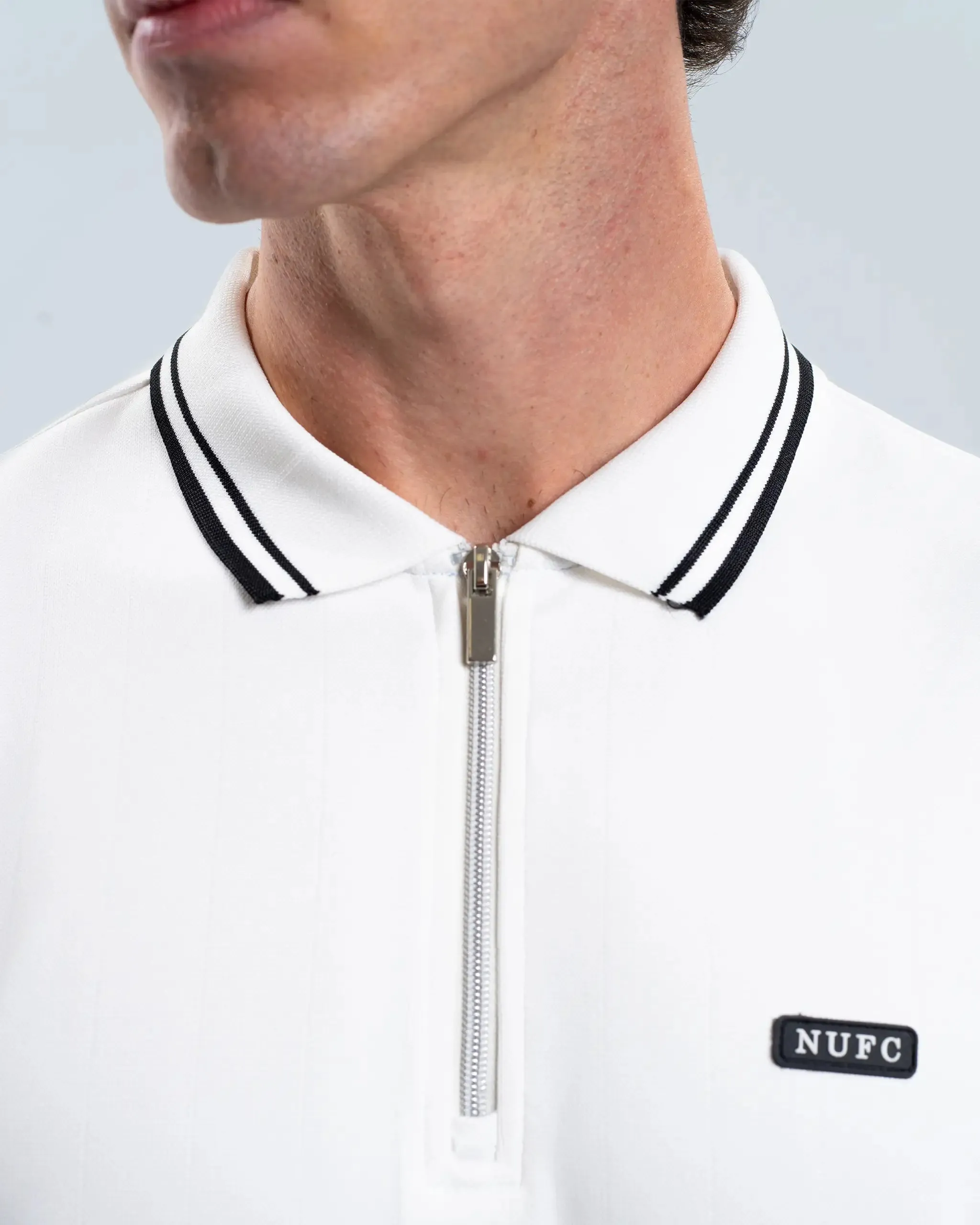 Newcastle United Men's Tonal Stripe White Polo Shirt sold by Newcastle United product image thumbnail 2