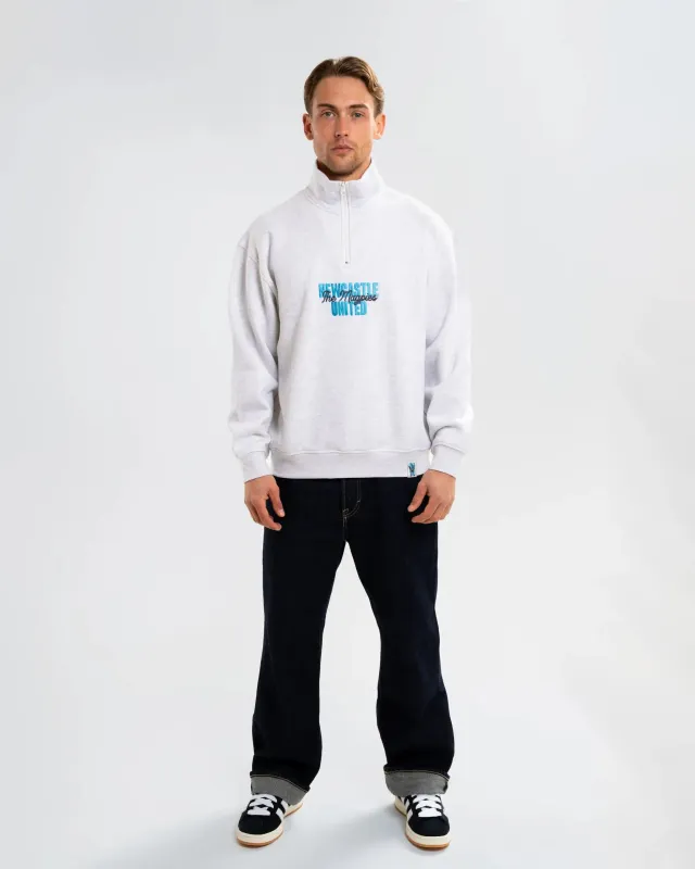 Newcastle United Men's Grey Magpies Quarter Zip made by Newcastle United