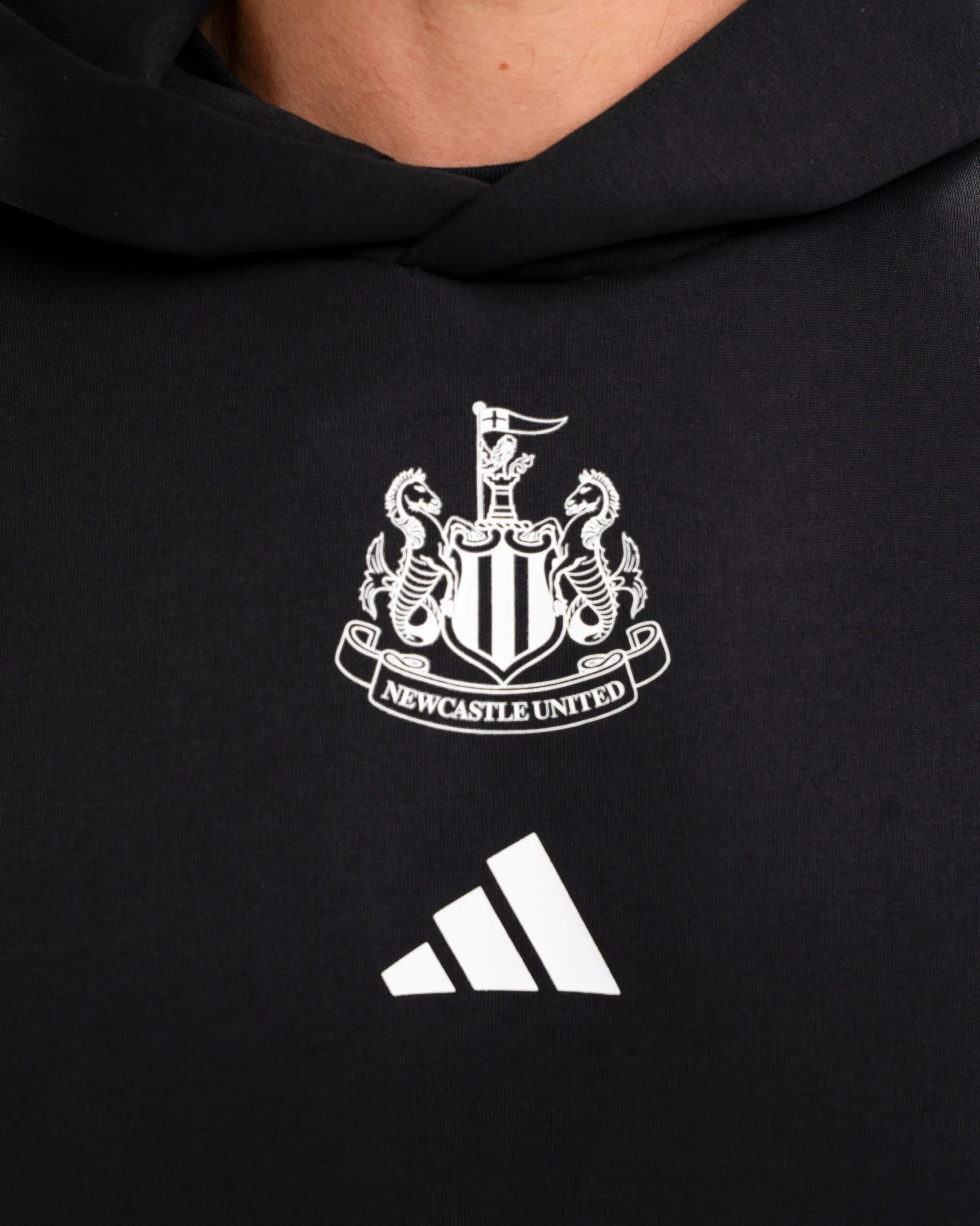 Newcastle United adidas Men's Black 3-Stripe Hoodie sold by Newcastle United product image thumbnail 3