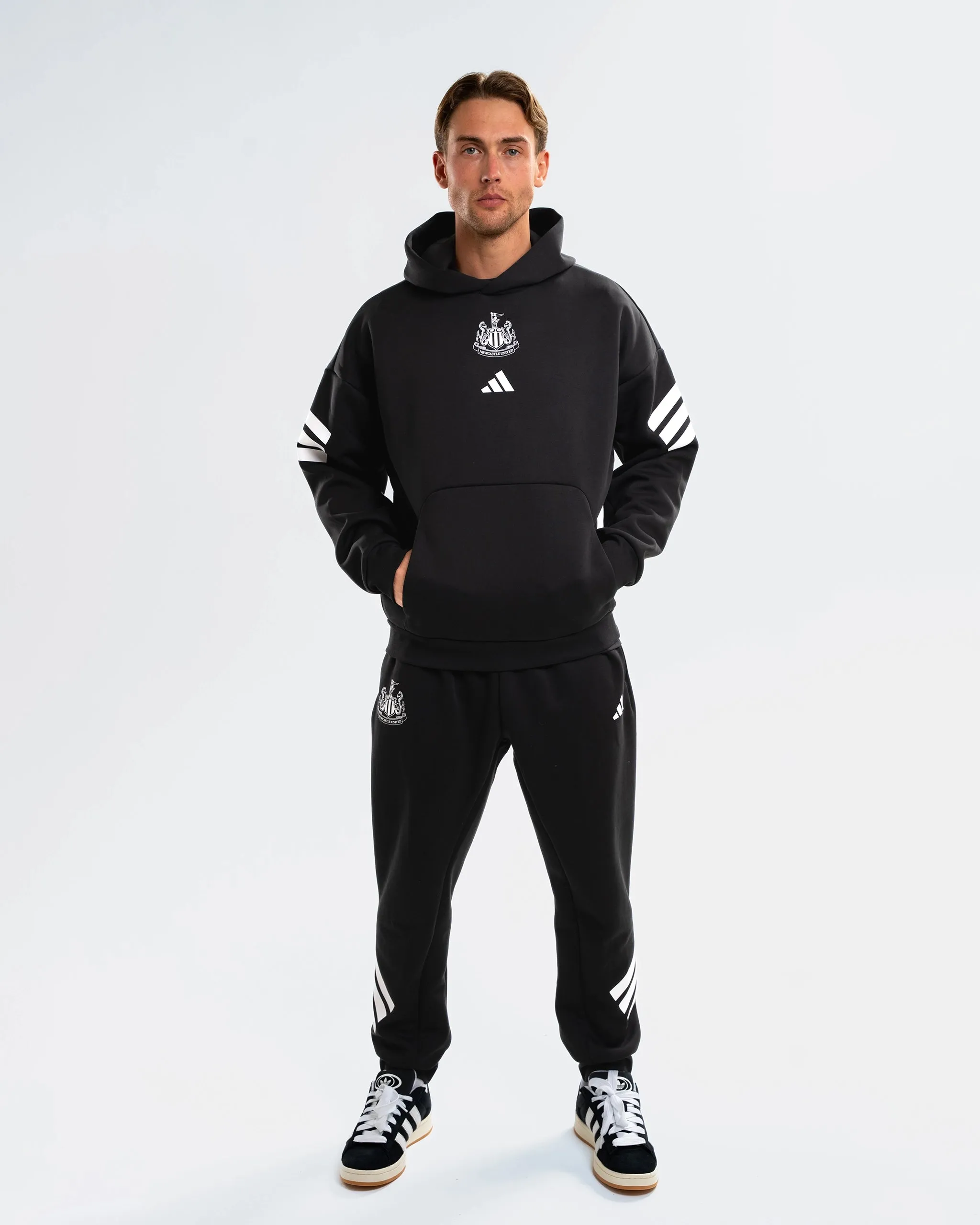 Newcastle United adidas Men's Black 3-Stripe Hoodie sold by Newcastle United product image thumbnail 5