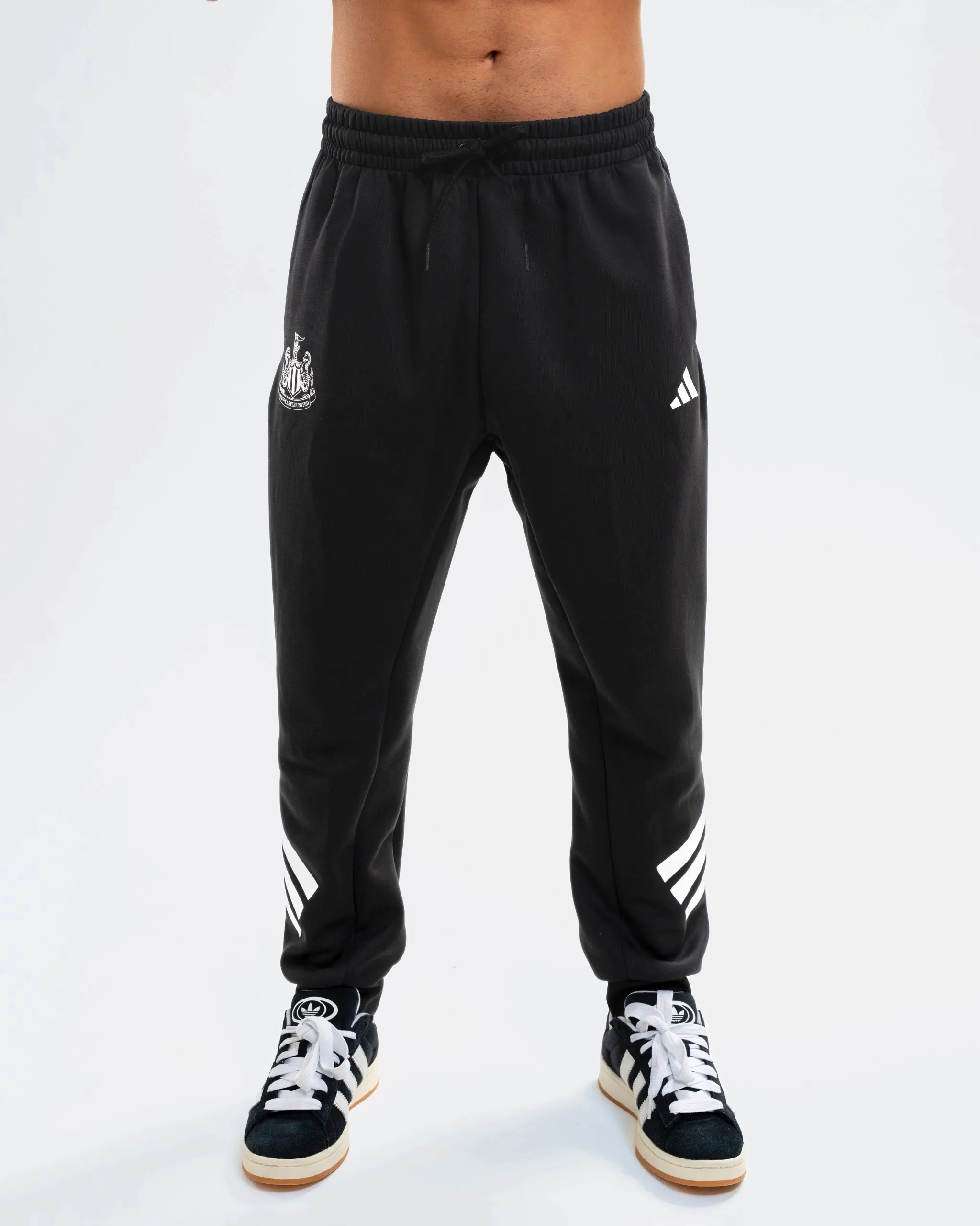 Newcastle United adidas Men's Black 3-Stripe Joggers sold by Newcastle United