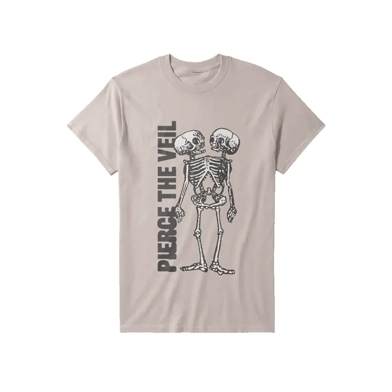 Tan Conjoined Skeleton T-Shirt sold by Pierce the Veil: Merch