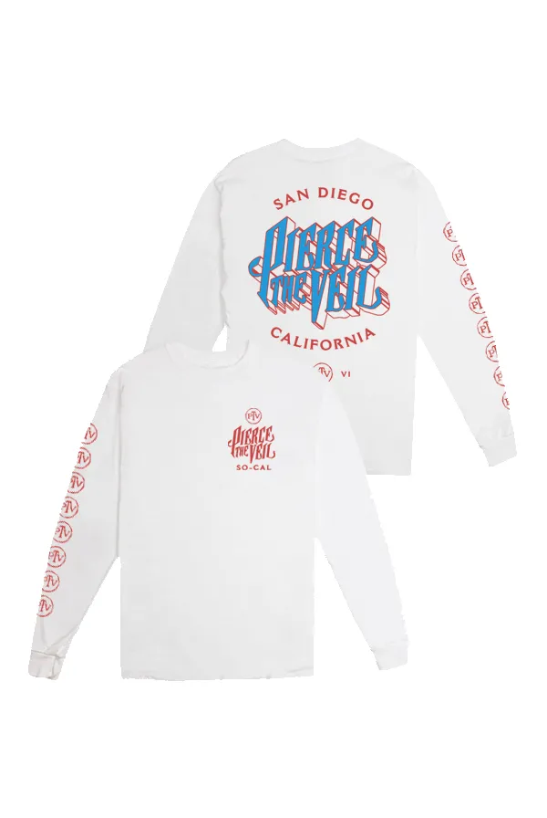 Arch Long Sleeve Tee (White) sold by Pierce the Veil: Merch