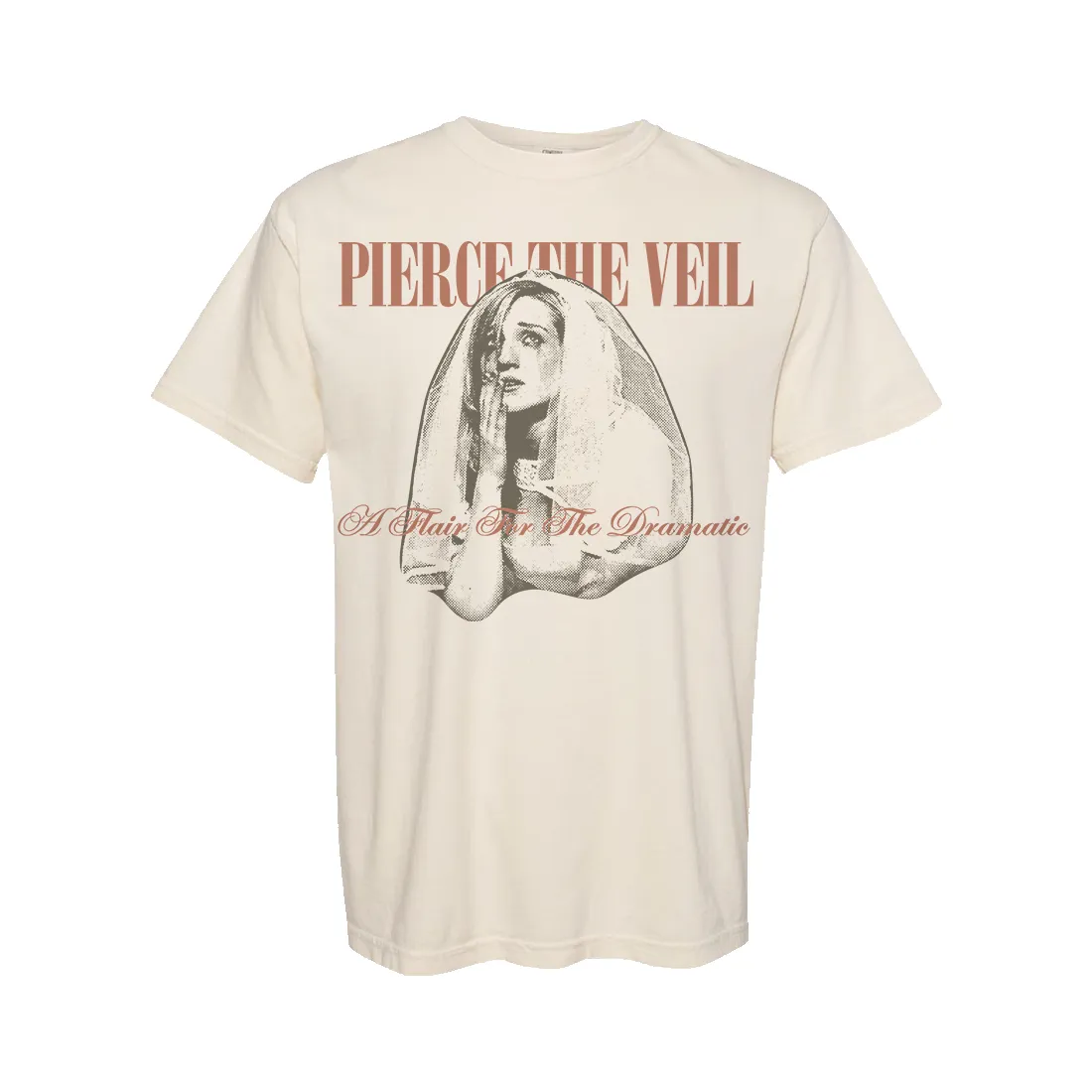 A Flair for the Dramatic Crying Bride T-Shirt Ivory sold by Pierce the Veil: Merch