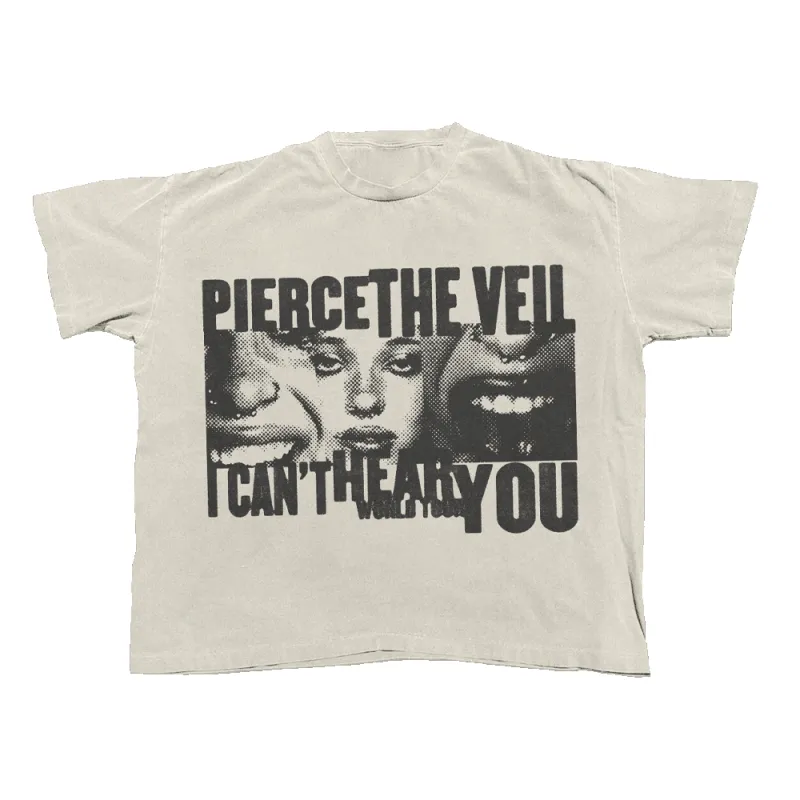 Ivory Clip Faces Tee made by Pierce the Veil: Merch