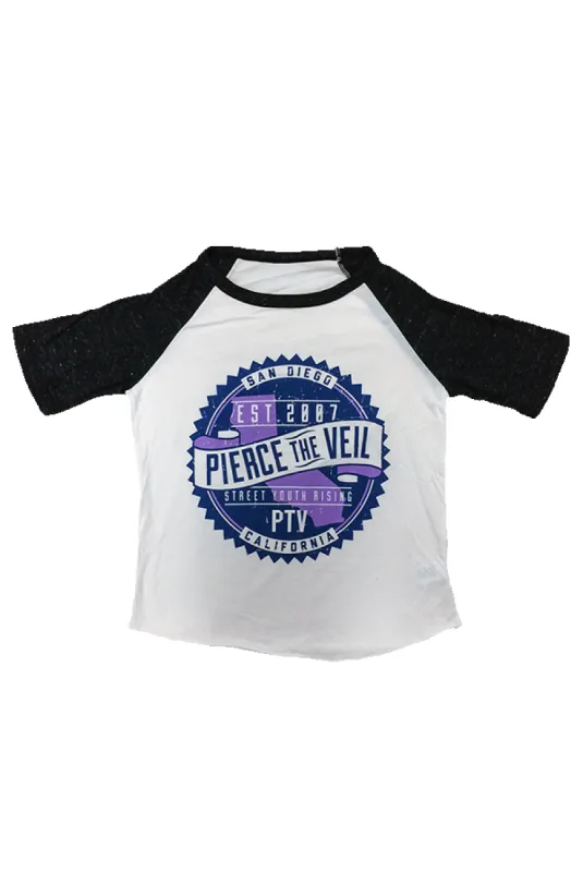 Ladies Seal Raglan (White/Black) sold by Pierce the Veil: Merch