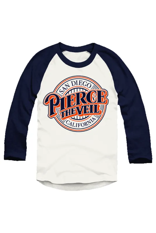 Padres Raglan (White w/ Navy) sold by Pierce the Veil: Merch