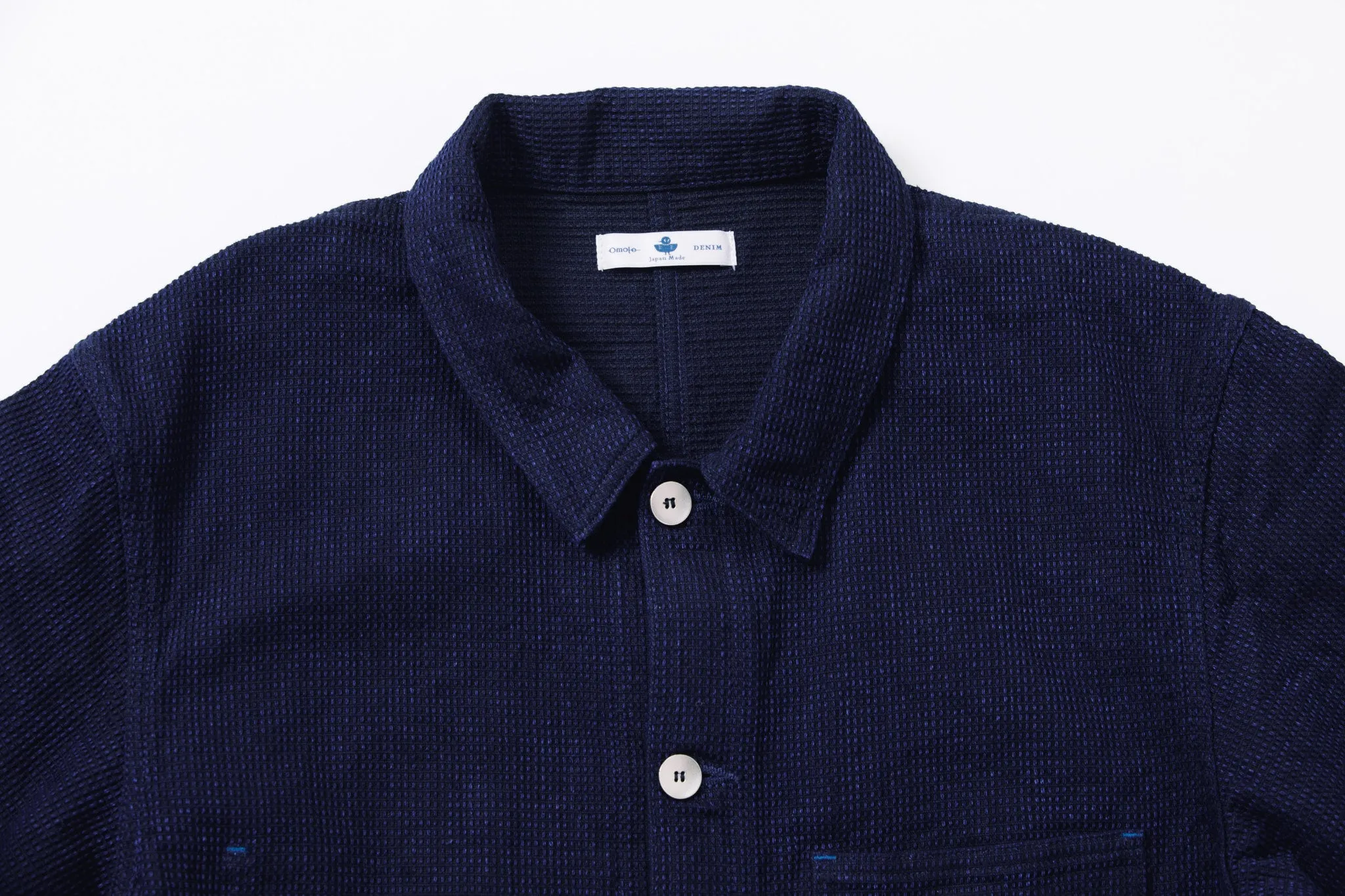 3720 12oz CUBE SASHIKO CHORE JACKET sold by OMOTO DENIM product image thumbnail 3