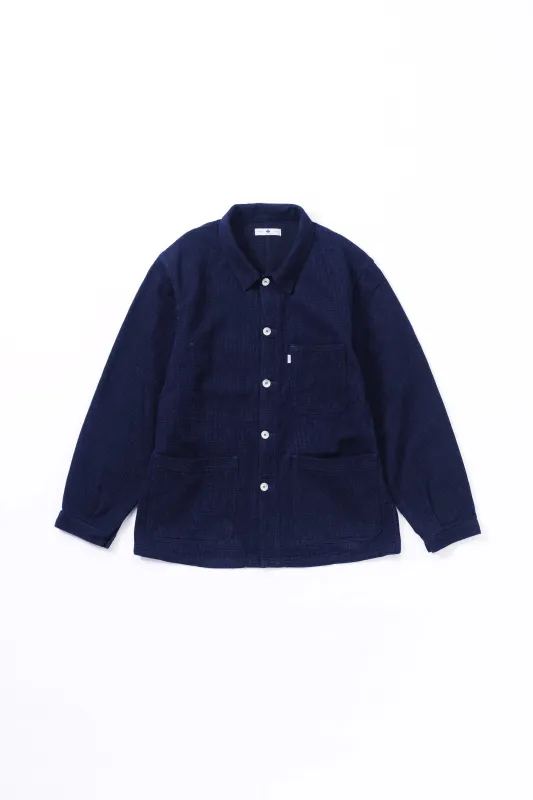 3720 12oz CUBE SASHIKO CHORE JACKET made by OMOTO DENIM