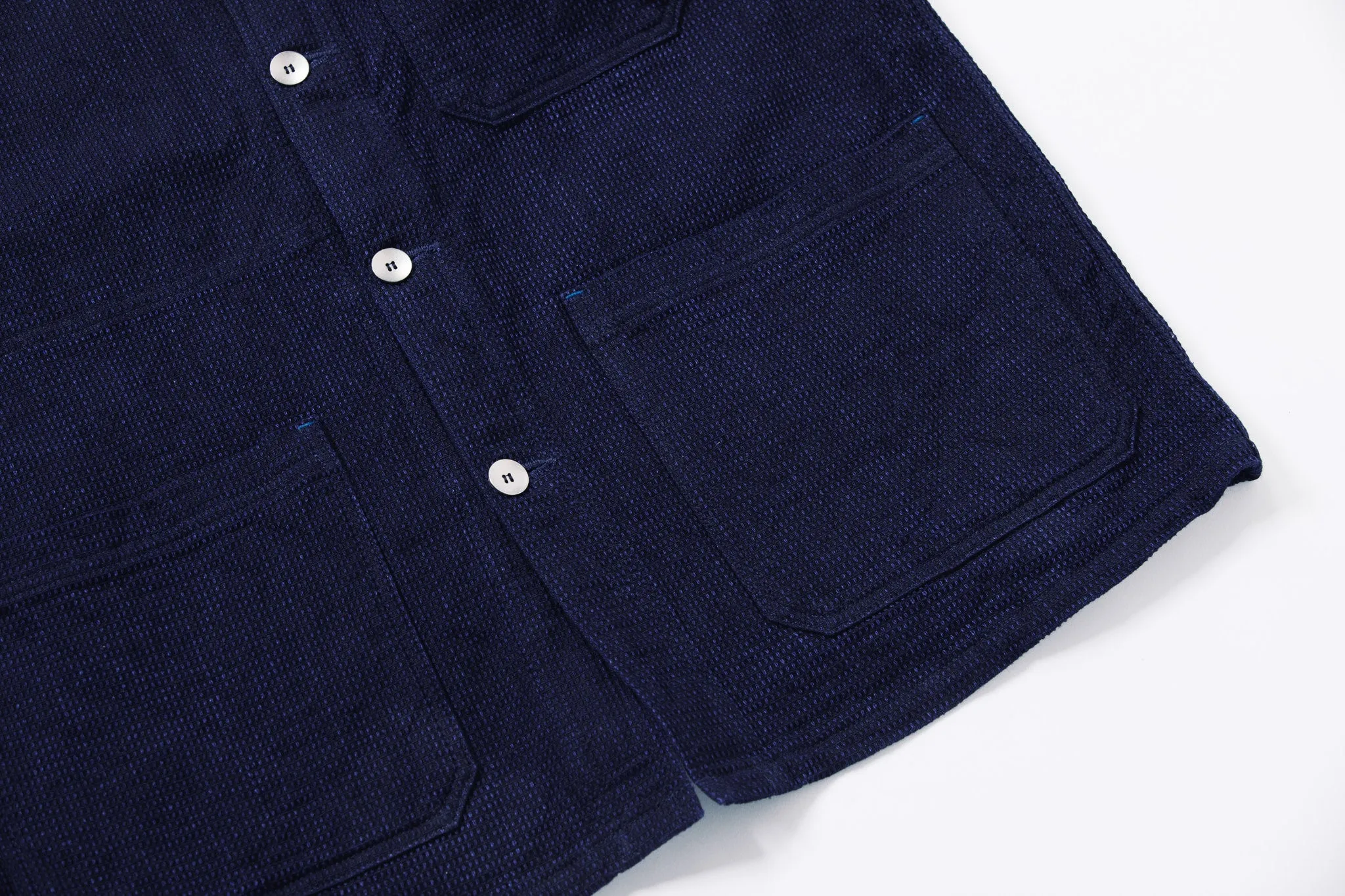 3720 12oz CUBE SASHIKO CHORE JACKET sold by OMOTO DENIM product image thumbnail 4