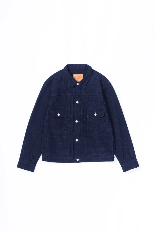 3220 12OZ CUBE SASHIKO DENIM TYPE 2 JACKET made by OMOTO DENIM