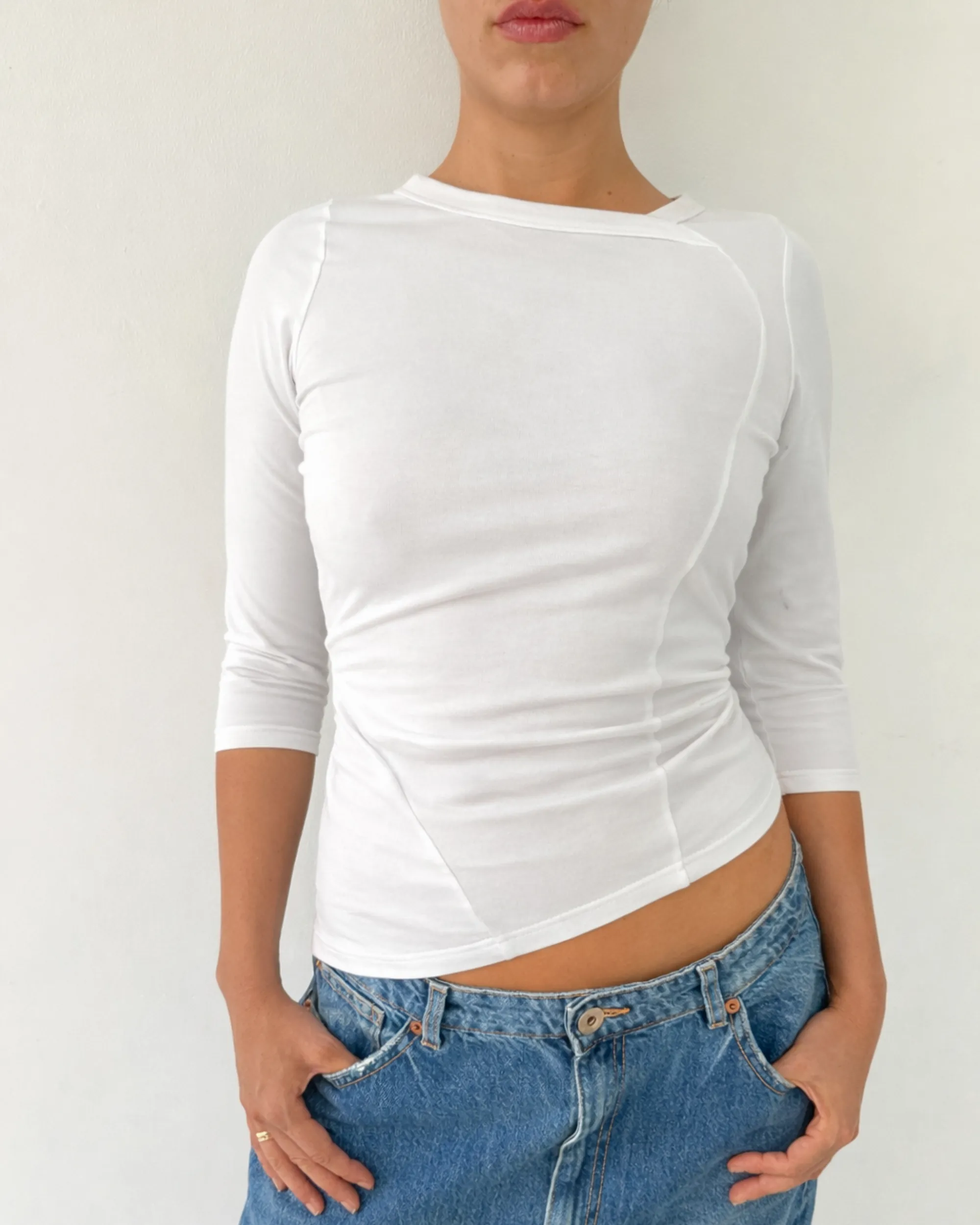 Missy Mid Sleeve Top - White sold by Foyre product image thumbnail 2