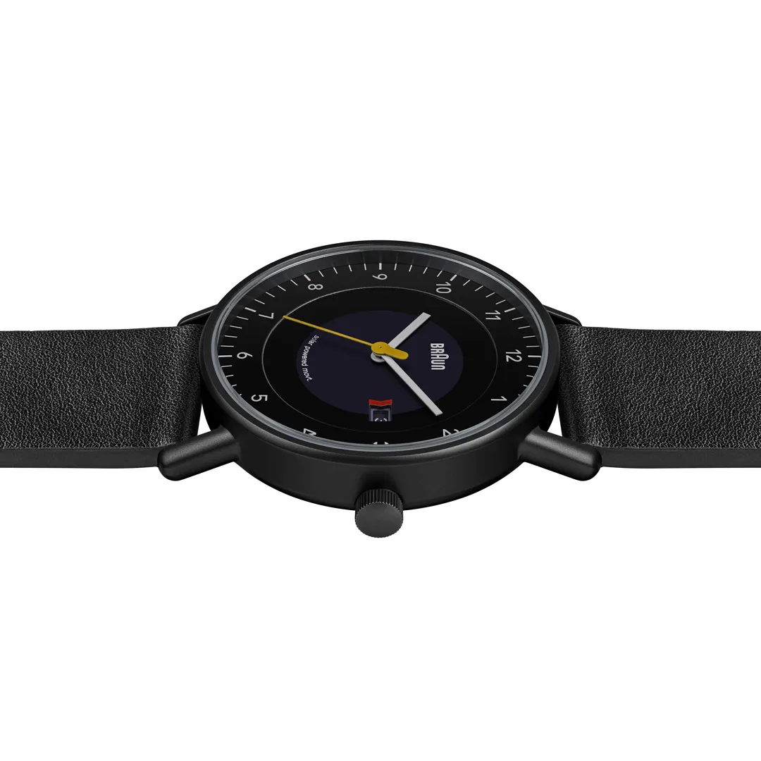 BN0301 Braun gents solar watch - black dial and black leather strap sold by Braun product image thumbnail 4