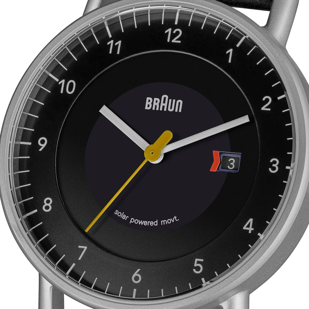 BN0301 Braun gents solar watch - black dial and black leather strap sold by Braun product image thumbnail 2
