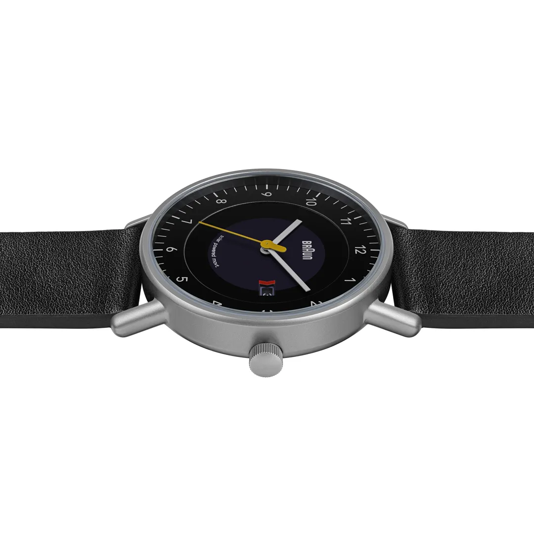 BN0301 Braun gents solar watch - black dial and black leather strap sold by Braun product image thumbnail 4