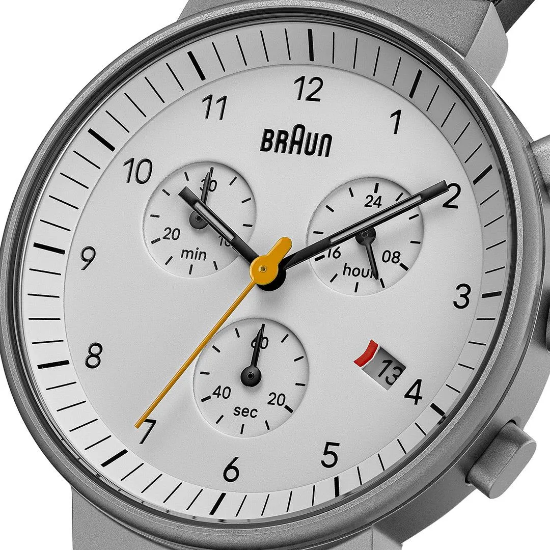 Braun Gents BN0035 Classic Chronograph Watch - Black and Black Leather Strap sold by Braun product image thumbnail 3