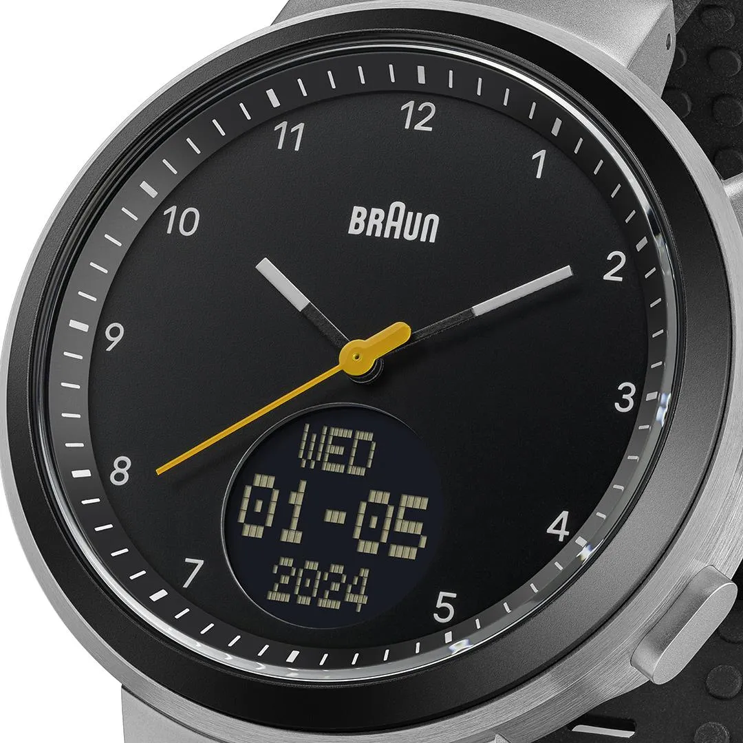 BN0299 Braun gents step counter watch - black dial and black silicone strap sold by Braun product image thumbnail 2
