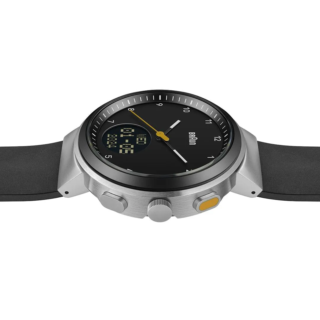 BN0299 Braun gents step counter watch - black dial and black silicone strap sold by Braun product image thumbnail 3