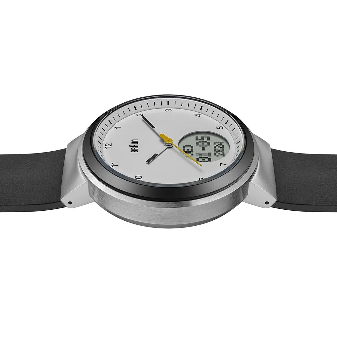 BN0299 Braun step counter watch - white dial and black silicone strap sold by Braun product image thumbnail 4