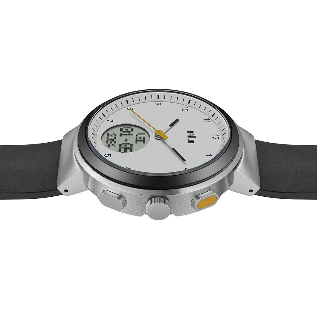 BN0299 Braun step counter watch - white dial and black silicone strap sold by Braun product image thumbnail 3
