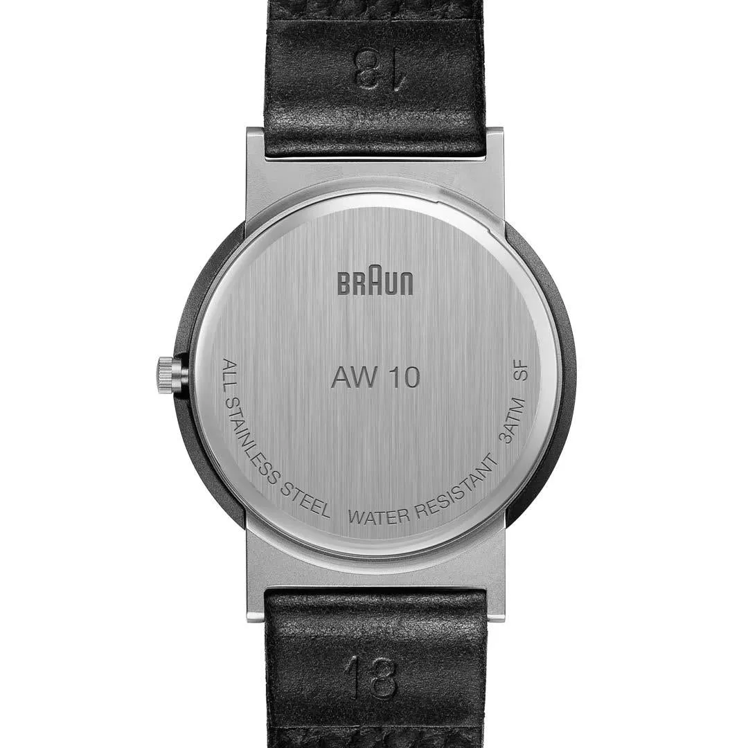 AW10 Braun classic watch - black dial and black leather strap sold by Braun product image thumbnail 3