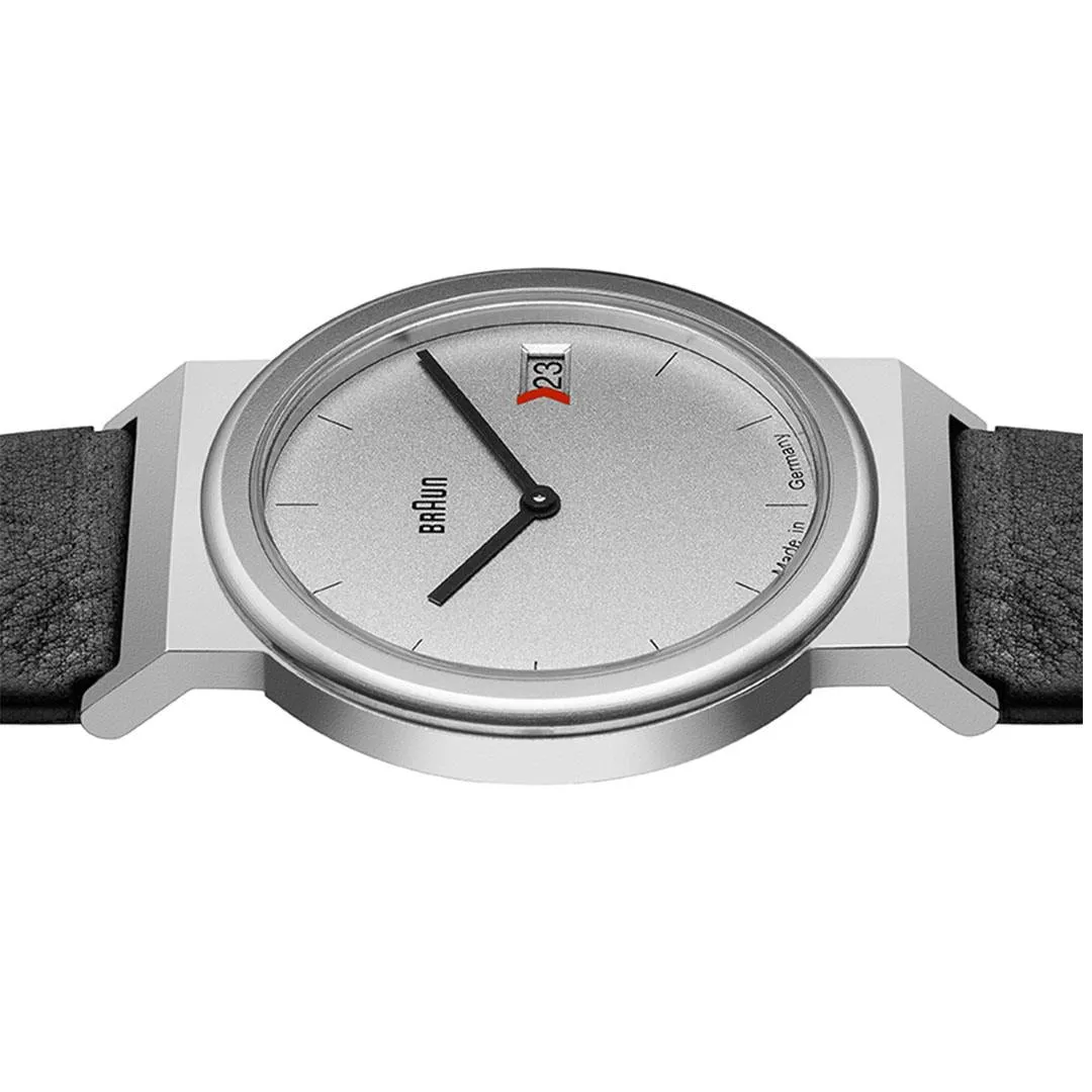 AW50 Braun classic watch -grey dial and black leather strap sold by Braun product image thumbnail 3