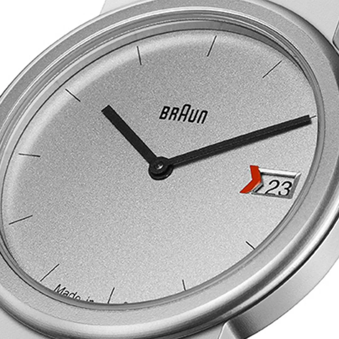 AW50 Braun classic watch -grey dial and black leather strap sold by Braun product image thumbnail 5