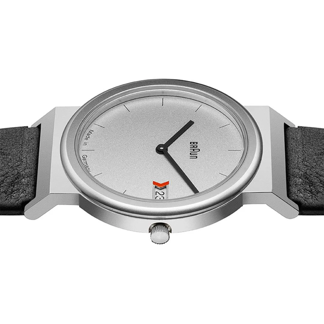 AW50 Braun classic watch -grey dial and black leather strap sold by Braun product image thumbnail 4