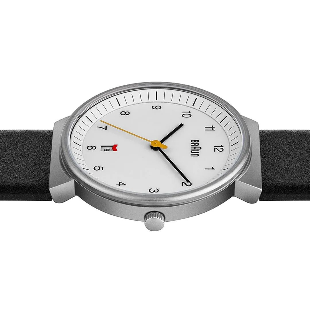 BN0032 Braun gents classic watch - white dial and black leather strap sold by Braun product image thumbnail 4