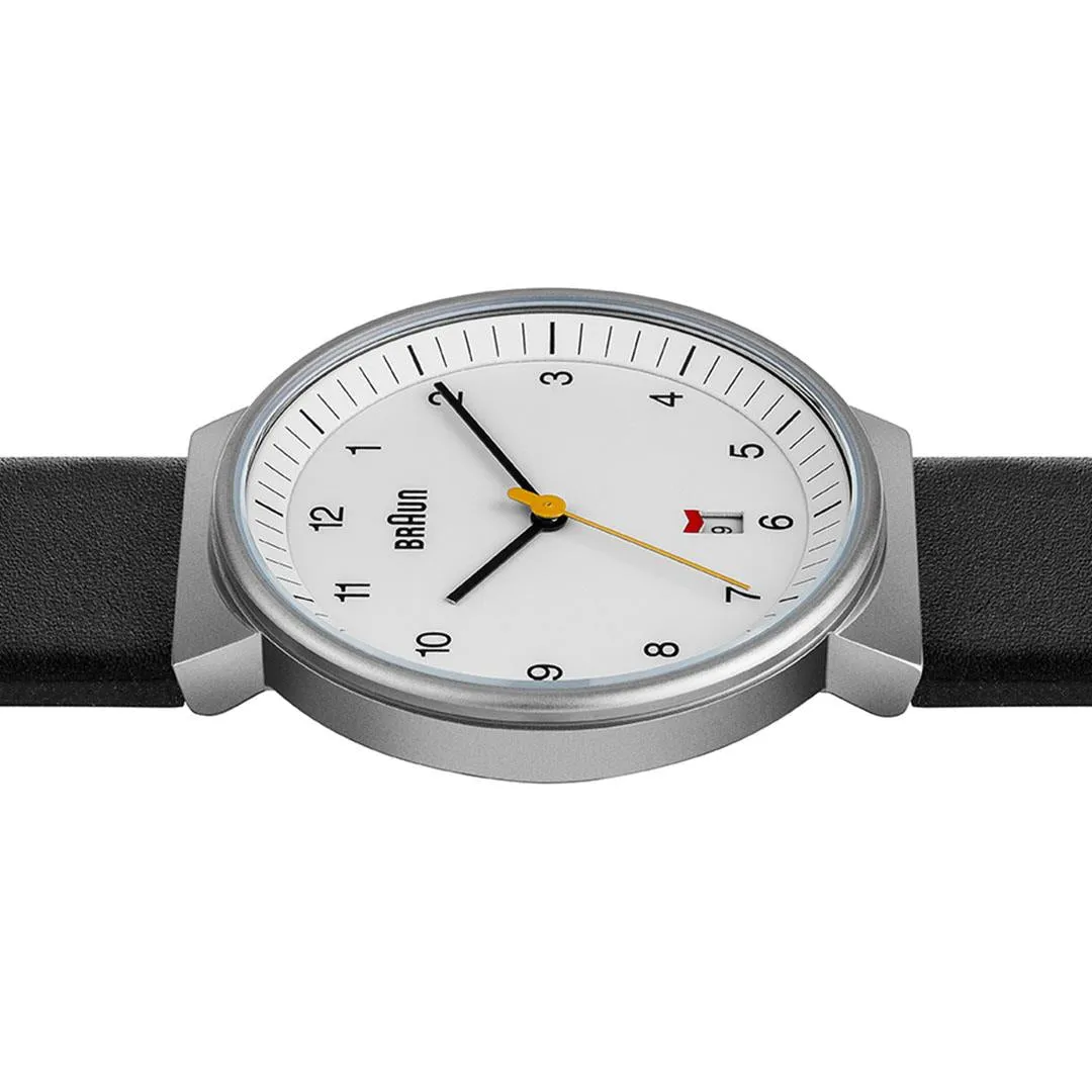 BN0032 Braun gents classic watch - white dial and black leather strap sold by Braun product image thumbnail 3