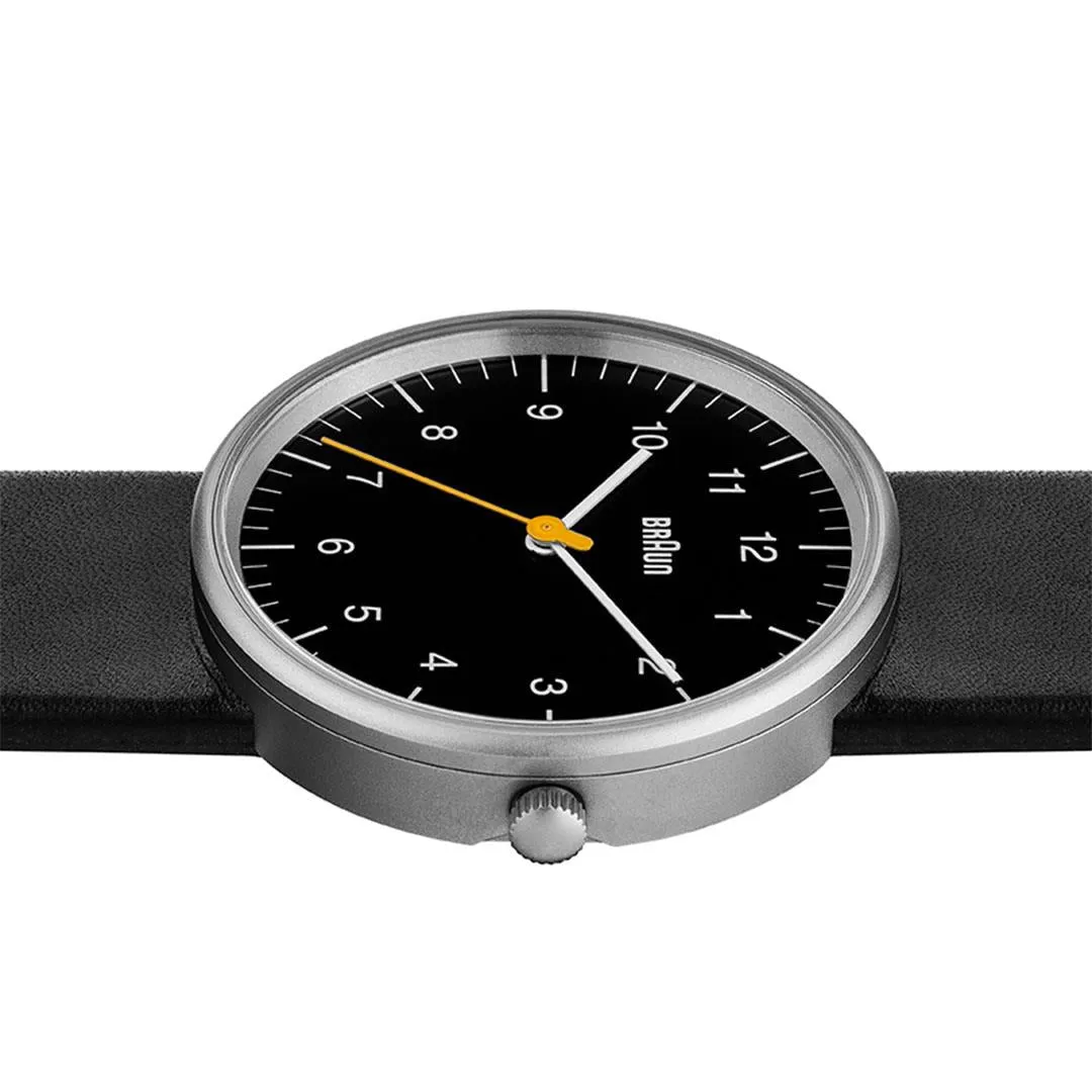 BN0021 Braun gents classic watch - black dial and black leather strap sold by Braun product image thumbnail 4