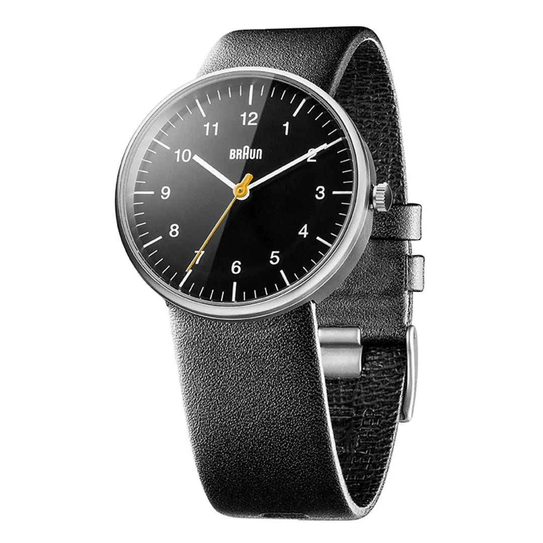 BN0021 Braun gents classic watch - black dial and black leather strap sold by Braun product image thumbnail 2