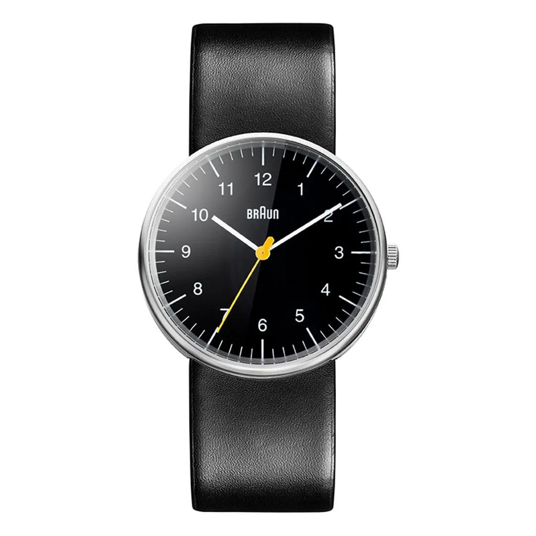 BN0021 Braun gents classic watch - black dial and black leather strap sold by Braun