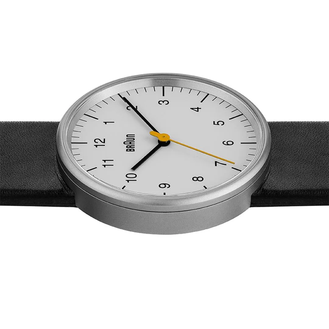 BN0021 Braun gents classic watch - white dial and black leather strap sold by Braun product image thumbnail 3