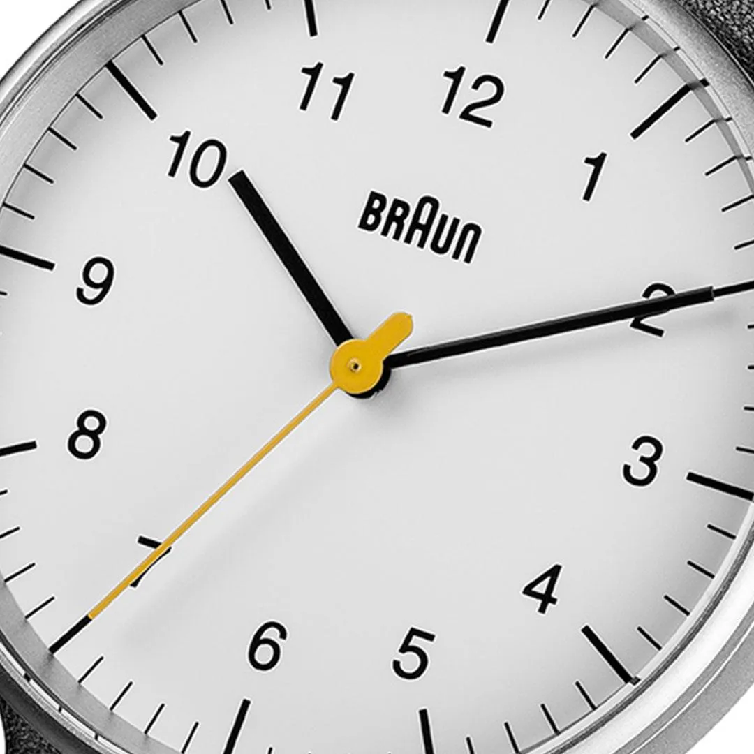 BN0021 Braun gents classic watch - white dial and black leather strap sold by Braun product image thumbnail 5
