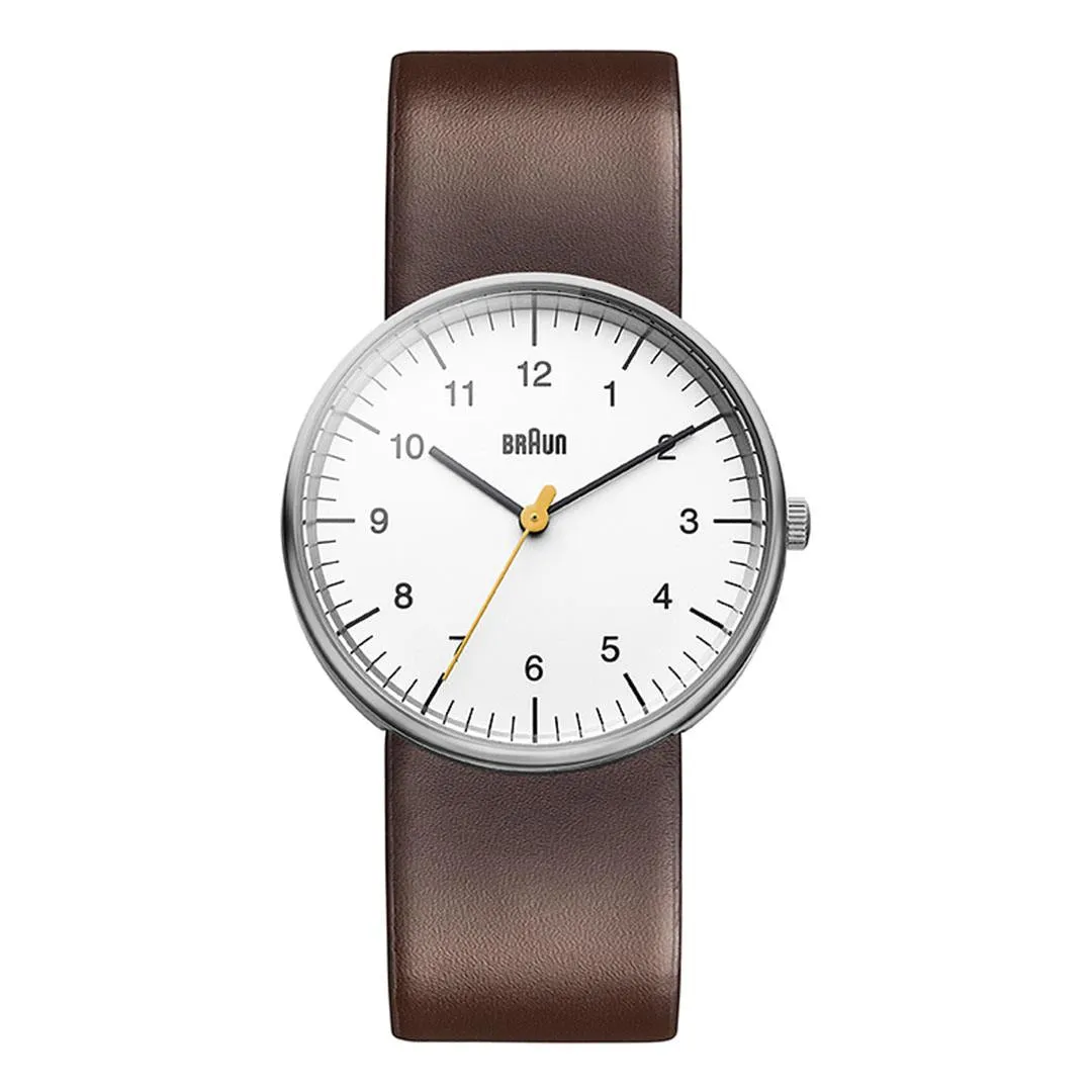 BN0021 Braun gents classic watch - white dial and brown leather strap sold by Braun