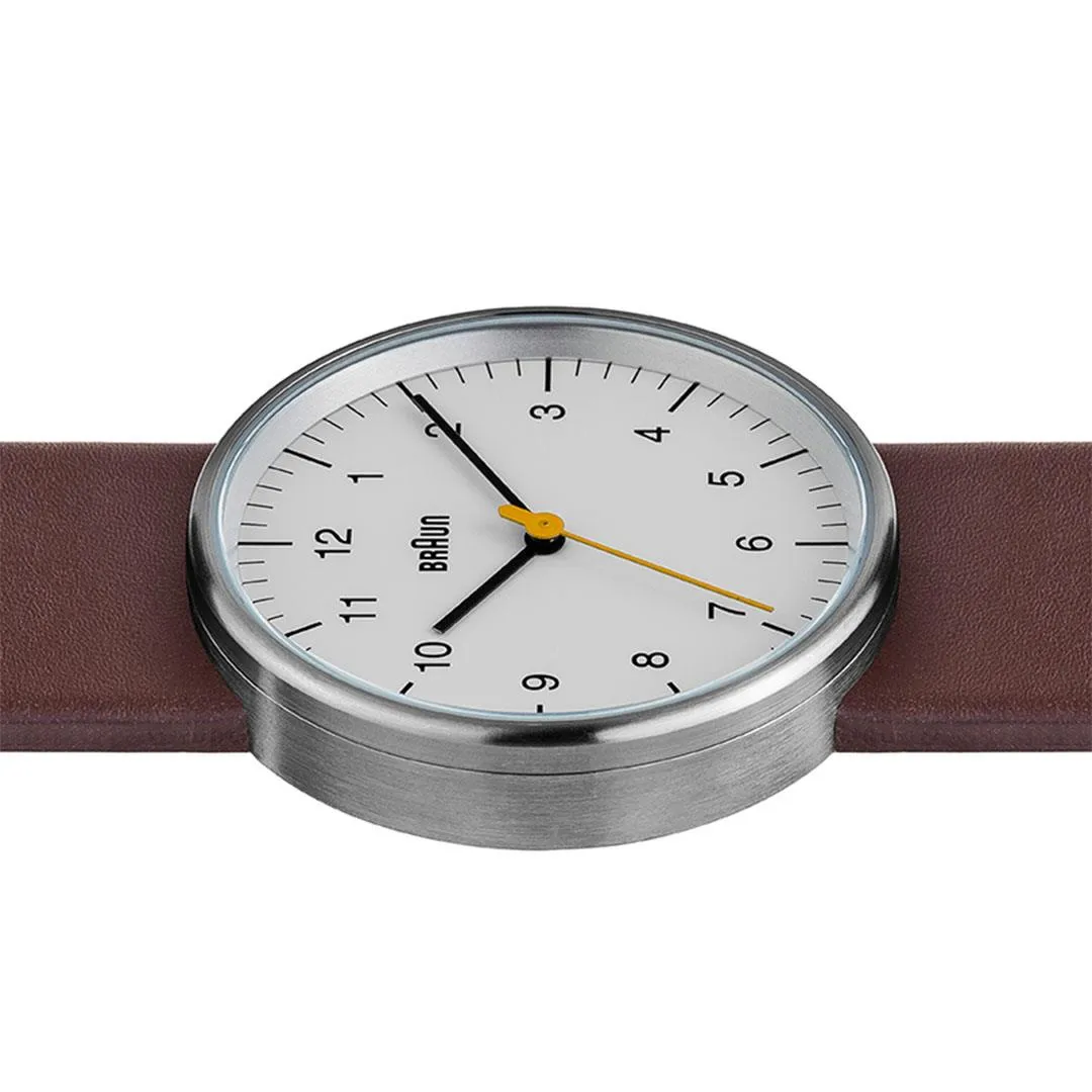 BN0021 Braun gents classic watch - white dial and brown leather strap sold by Braun product image thumbnail 3