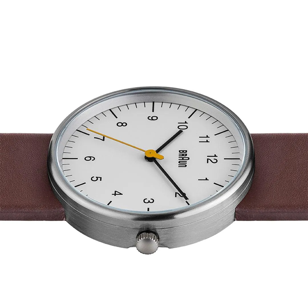 BN0021 Braun gents classic watch - white dial and brown leather strap sold by Braun product image thumbnail 4