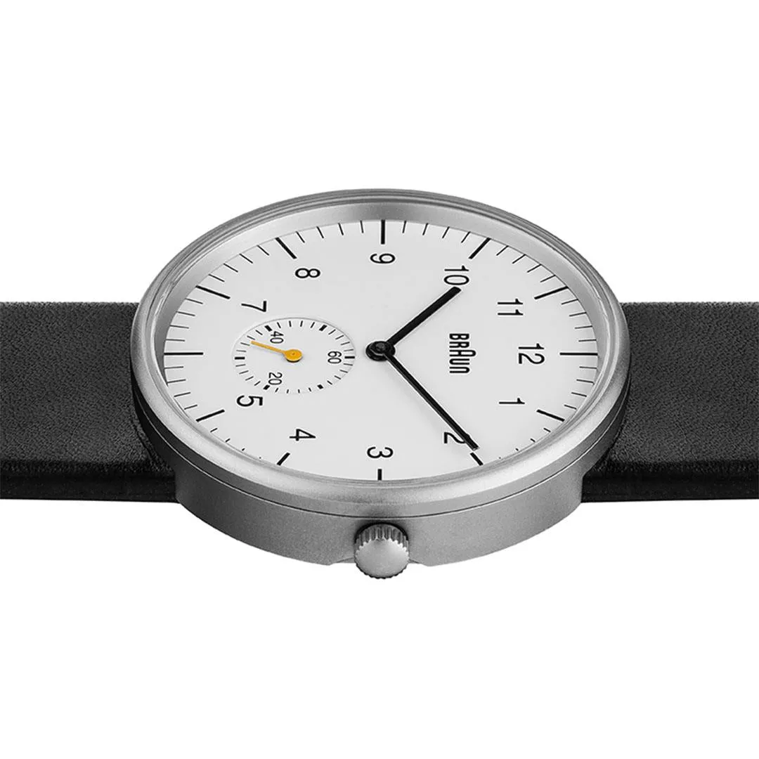 BN0024 Braun gents classic watch - white dial and black leather strap sold by Braun product image thumbnail 4