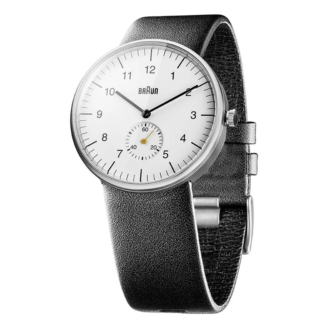 BN0024 Braun gents classic watch - white dial and black leather strap sold by Braun product image thumbnail 2