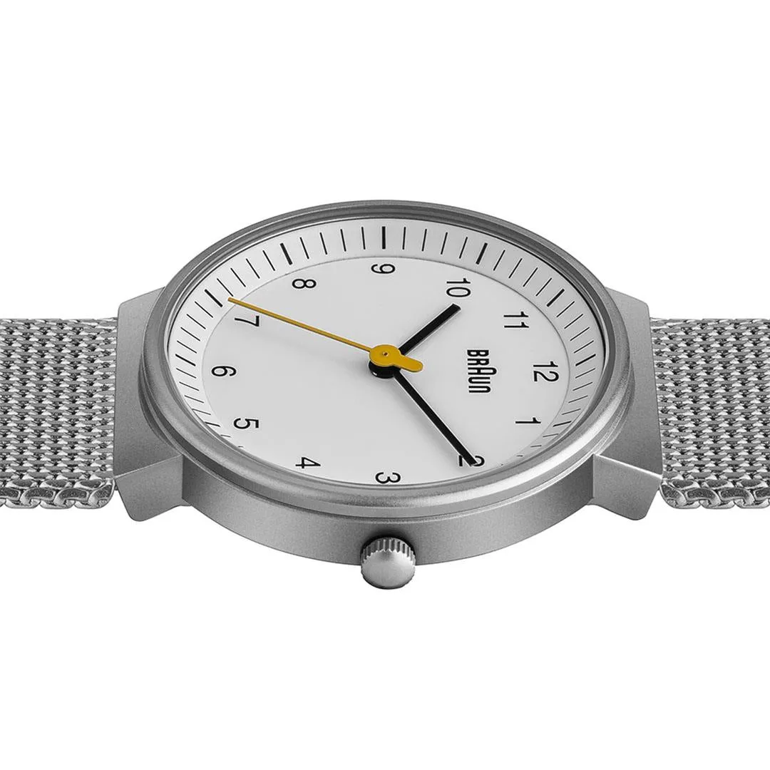 BN0031 Braun ladies classic watch - white dial and silver mesh bracelet sold by Braun product image thumbnail 4