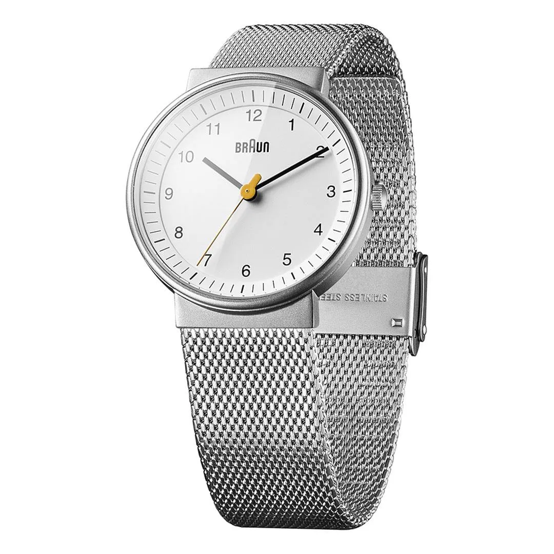 BN0031 Braun ladies classic watch - white dial and silver mesh bracelet sold by Braun product image thumbnail 2