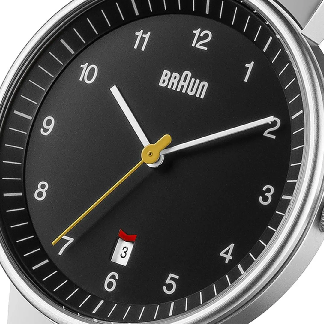 BN0032 Braun gents classic watch - black dial and silver mesh bracelet sold by Braun product image thumbnail 5
