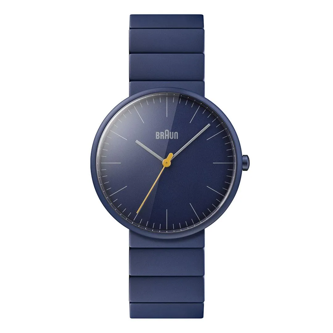 BN0171 Braun unisex classic watch - blue dial and blue ceramic bracelet sold by Braun